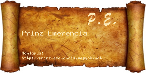 Prinz Emerencia névjegykártya